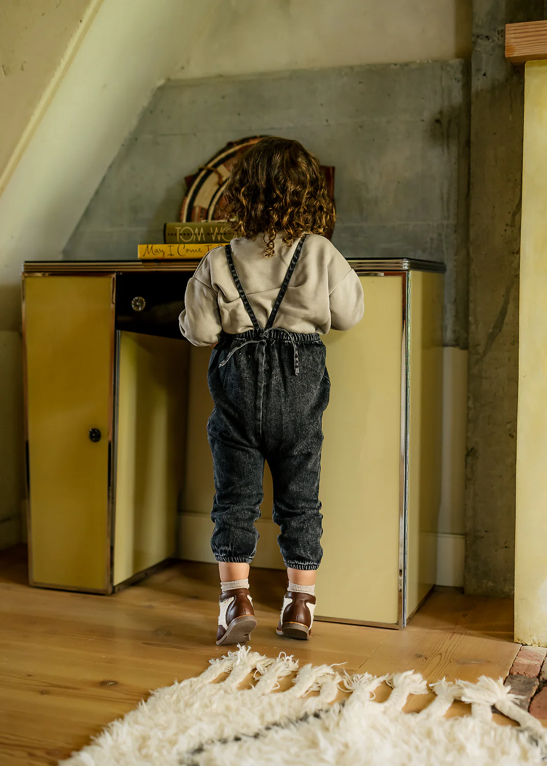 Denim Suspender Pants - Stonewash - Image 4